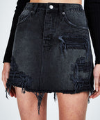 Womens Mini Moss Recall Black Skirts - Black