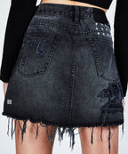 Womens Mini Moss Recall Black Skirts - Black