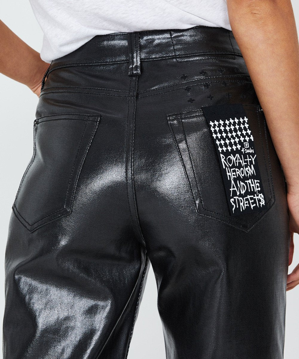 Womens Pointer Jean Metal Relaxed Tapered Denim Jeans - Black