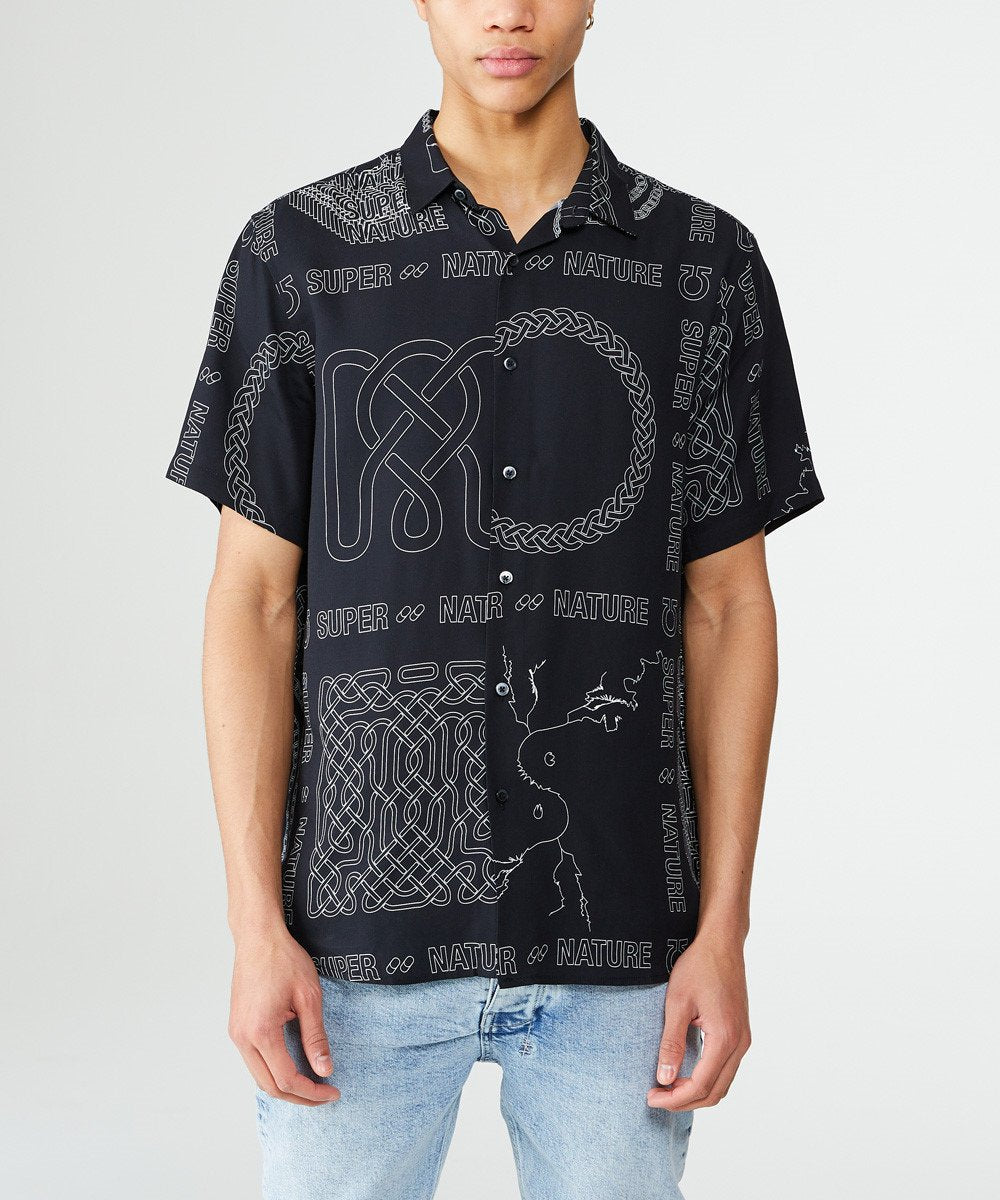 MENS  SUPER NATURE SS SHIRT BLACK SHIRTS