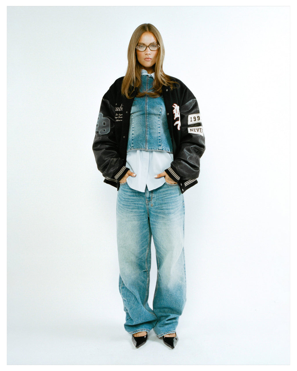 Womens Ksuper Maverik Baggy Denim Jeans - Denim