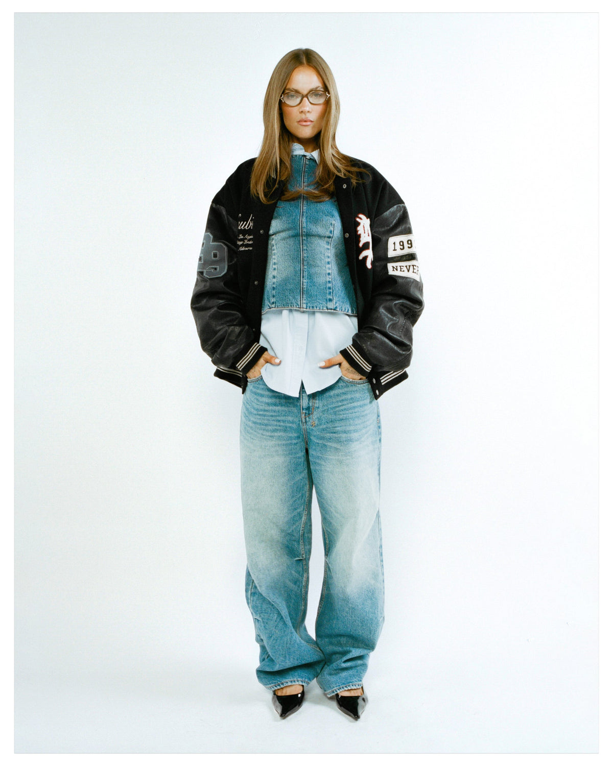 Womens Ksuper Maverik Baggy Denim Jeans - Denim