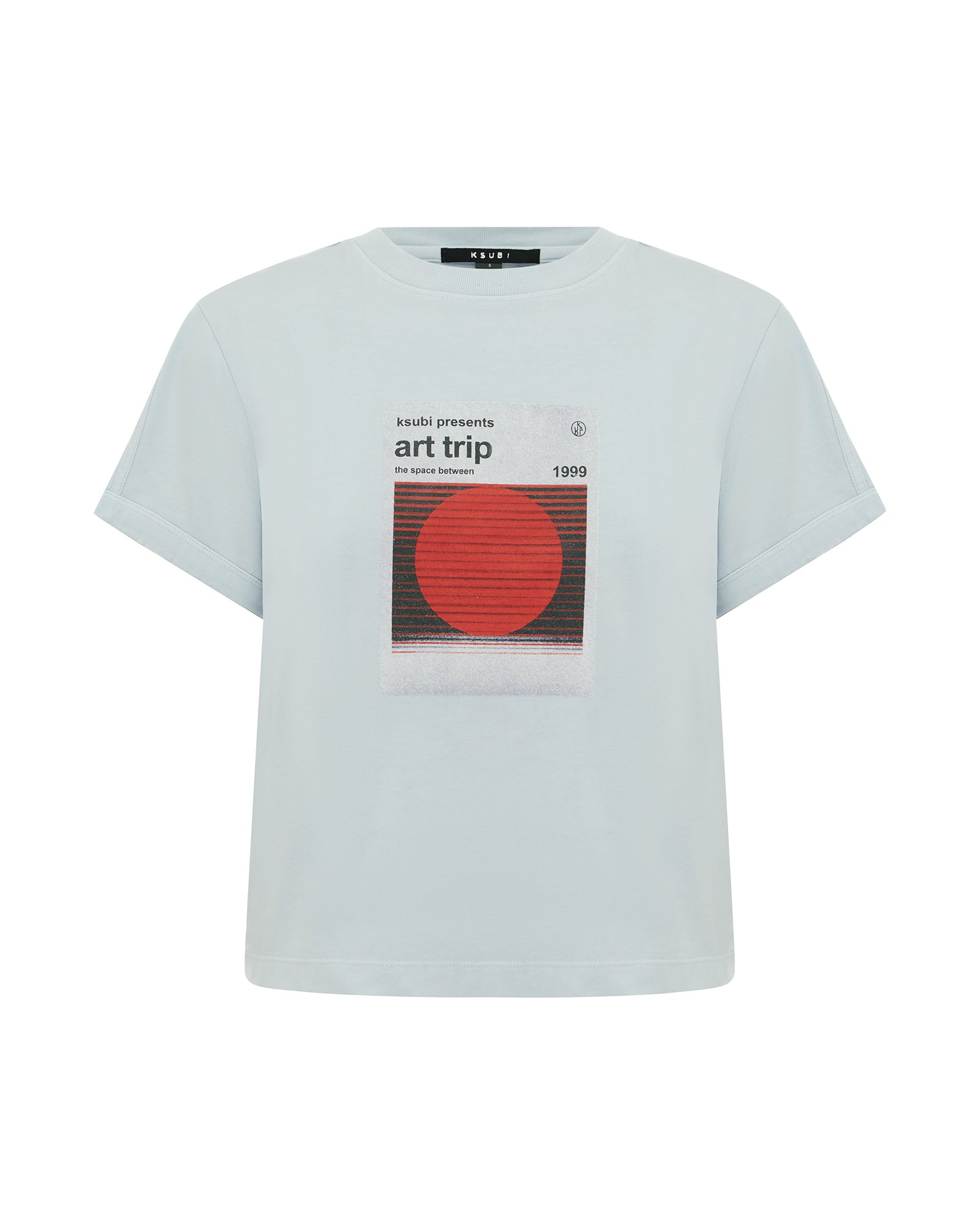 WOMENS  ART TRIP SHRUNKEN CUT OUT TEE ICE MIST SLIM TEES