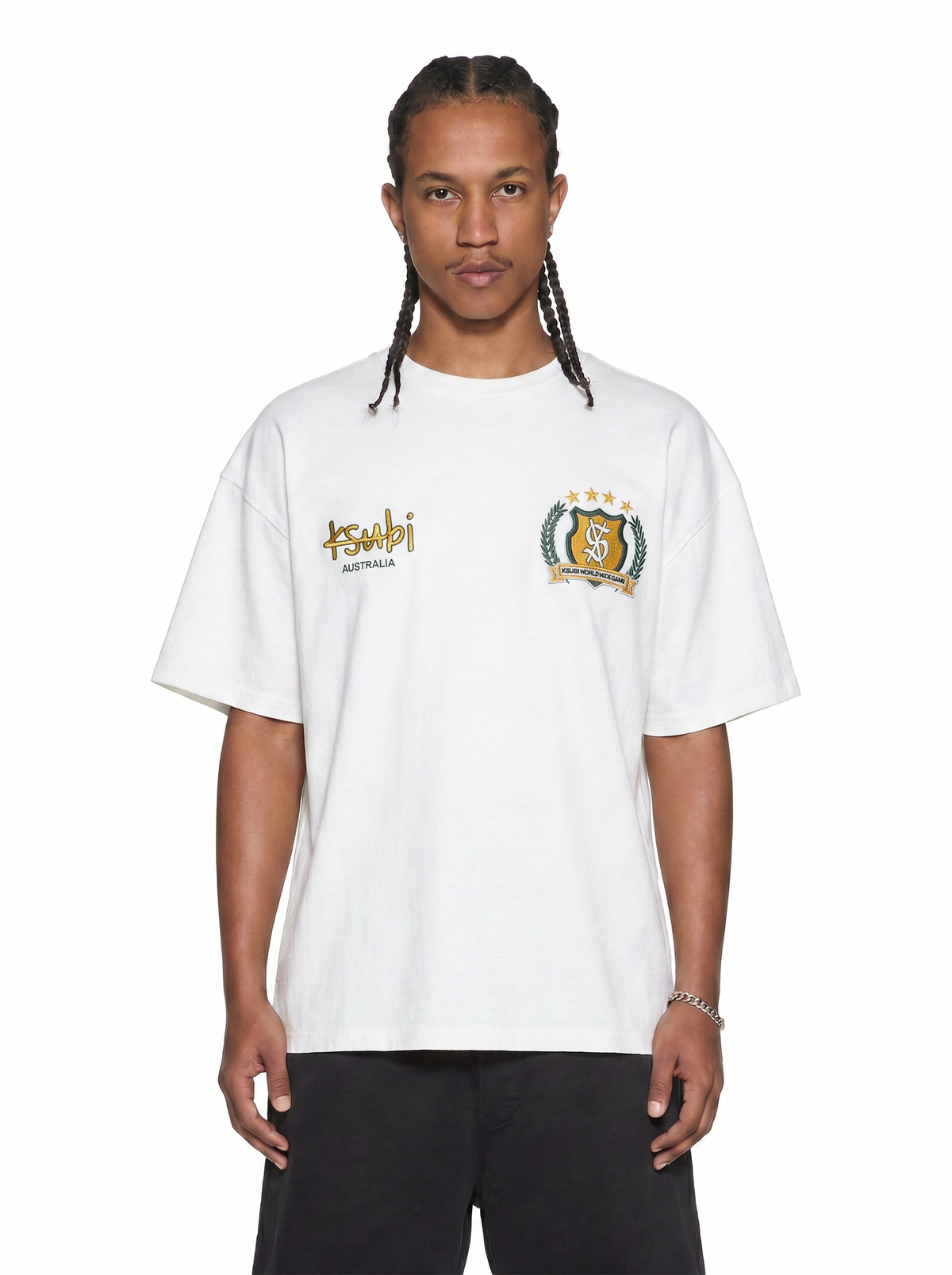 MENS AUS EKCESS SS TEE TRU WHITE TEES