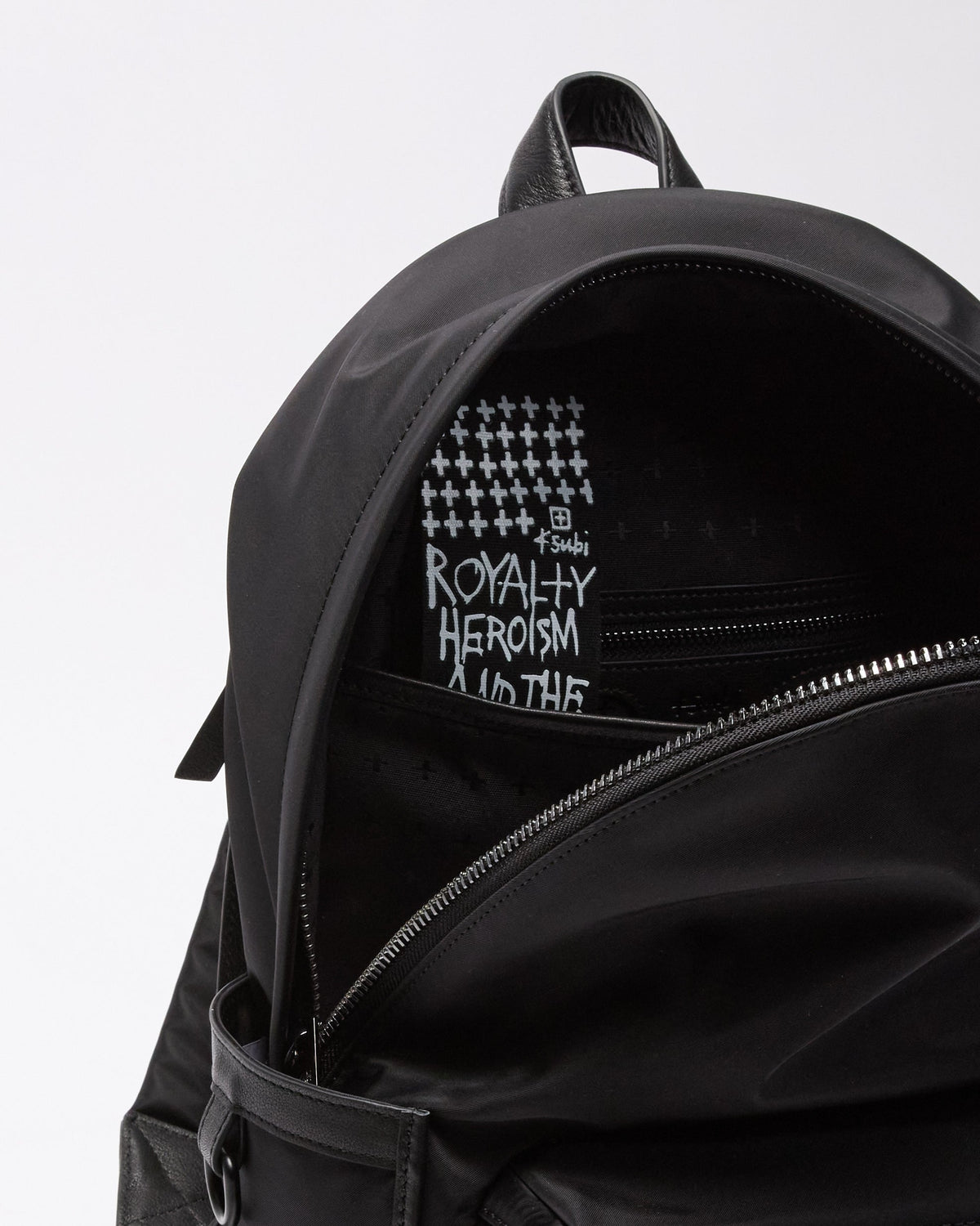 black nylon and leather backpack 1999 Nylon Leather Backpack Black