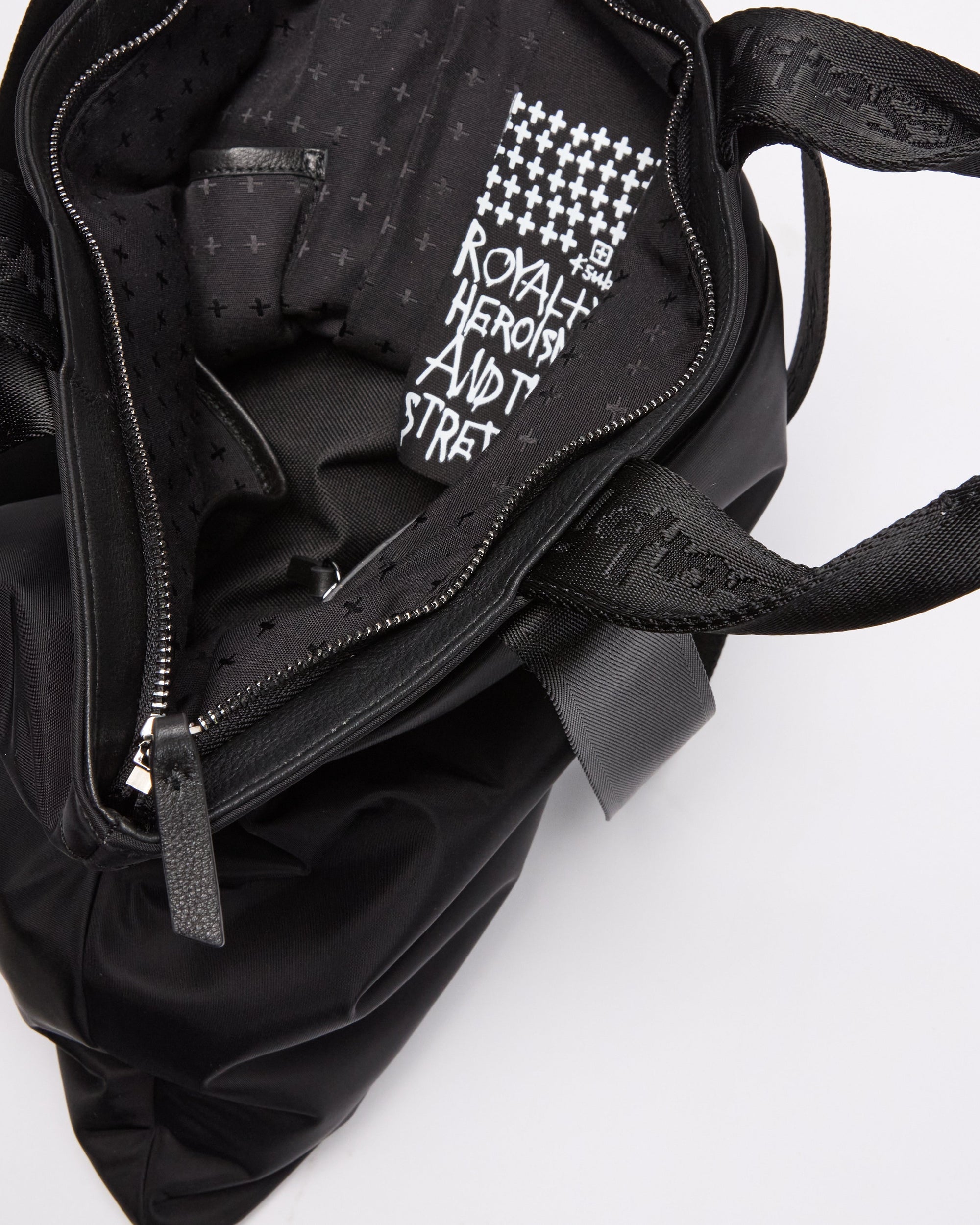 MADE IN HEAVEN NYLON LEATHER TOTE BLACK