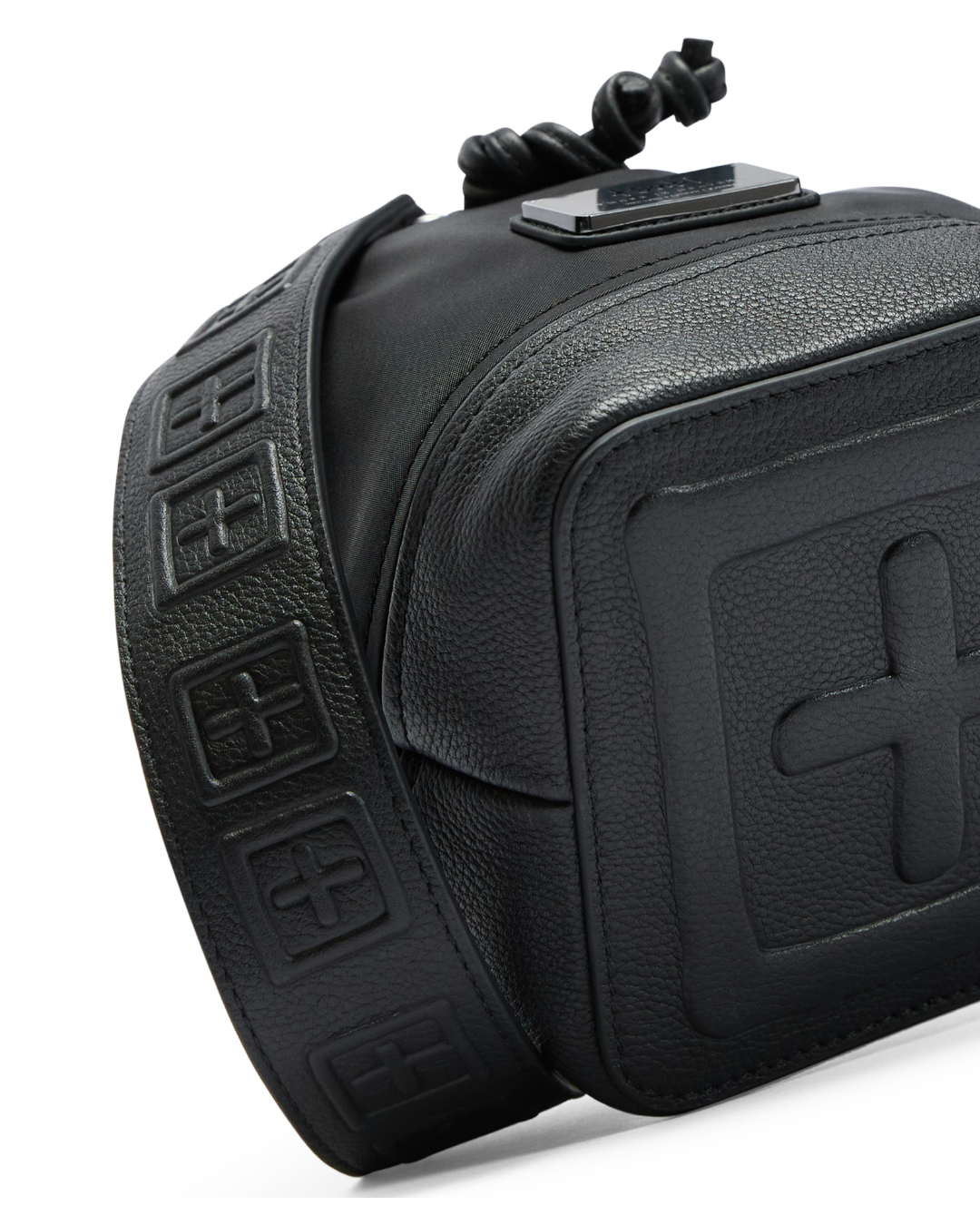BOX CROSS BUCKET BAG NYLON/LEATHER BLACK BAGS