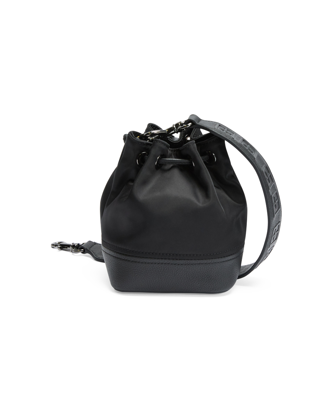 BOX CROSS BUCKET BAG NYLON/LEATHER BLACK BAGS