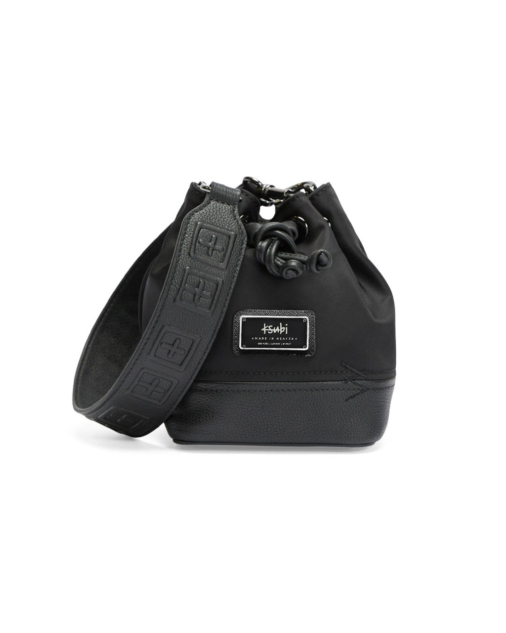 BOX CROSS BUCKET BAG NYLON/LEATHER BLACK BAGS