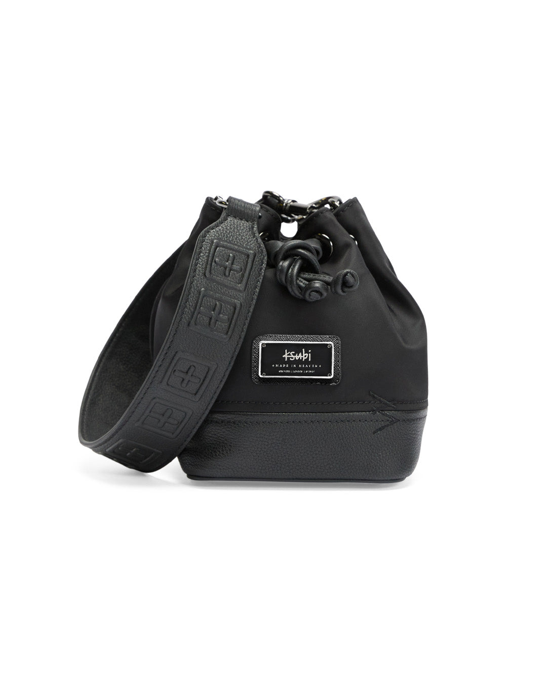 BOX CROSS BUCKET BAG NYLON/LEATHER BLACK BAGS