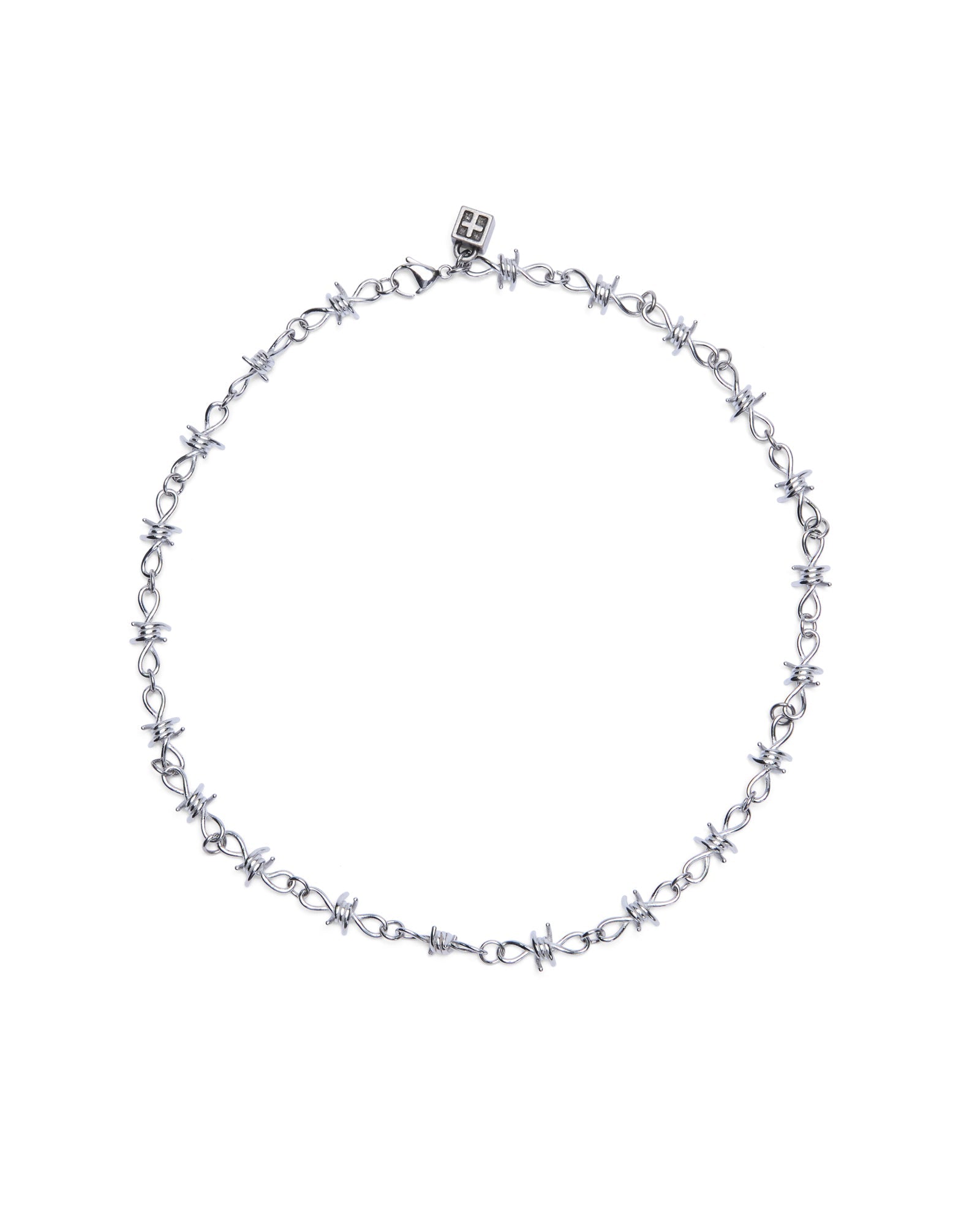 BARBED WIRE NECKLACE SILVER