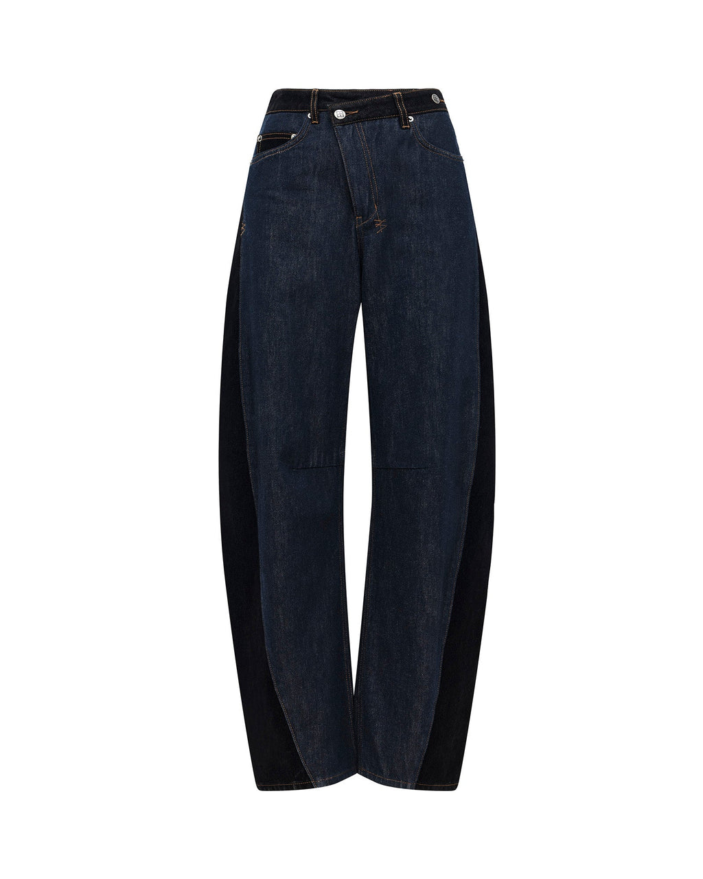 WOMENS BARREL JEAN VIXEN SPLICED DENIM JEANS