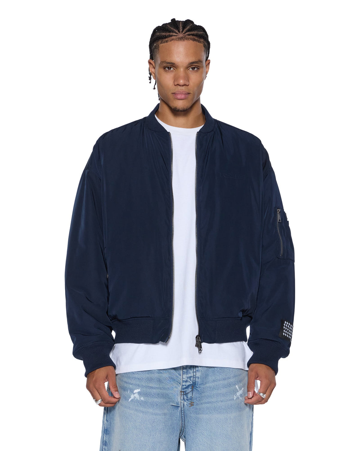 MENS INTRUDER BOMBER JACKET NAVY JACKETS