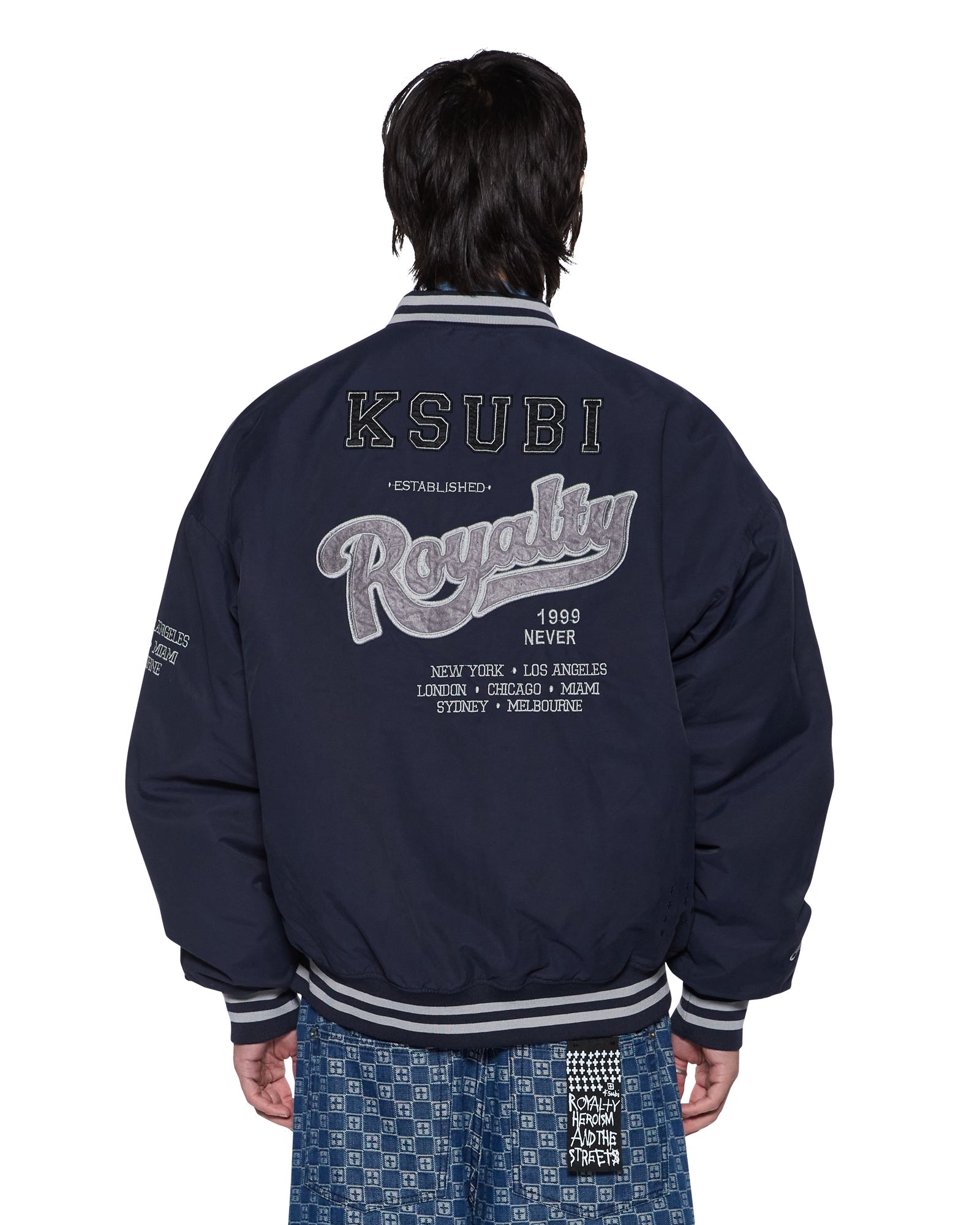 MENS  ROYALTY MA-1 BOMBER NAVY REGULAR JACKETS