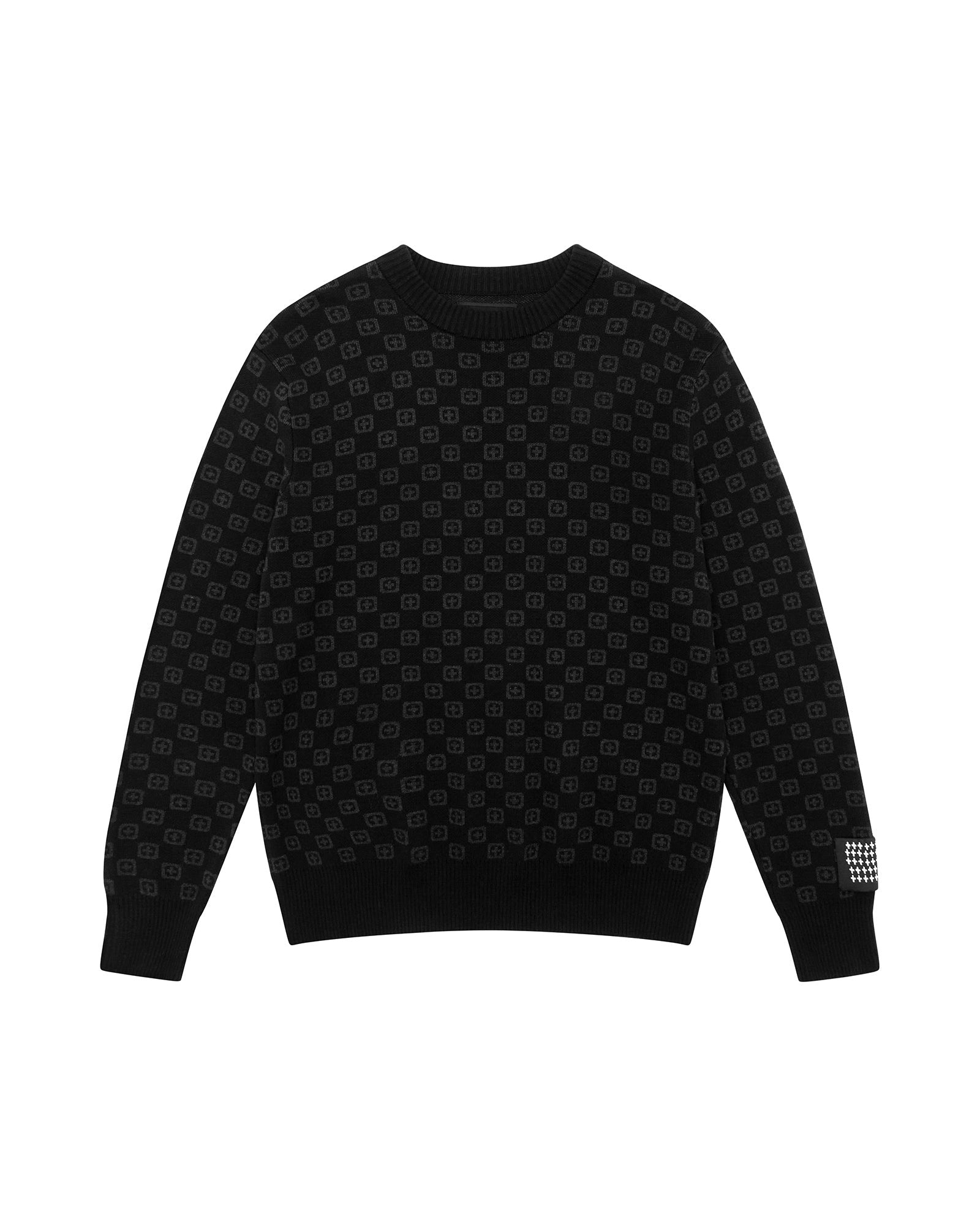 BOX KNIT CREW WASHED BLACK