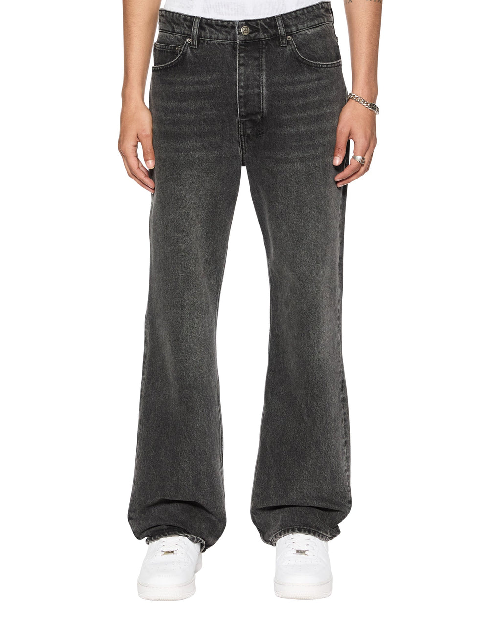 Mens Bronko Blakk Rokk Bootcut Denim Jeans - Black