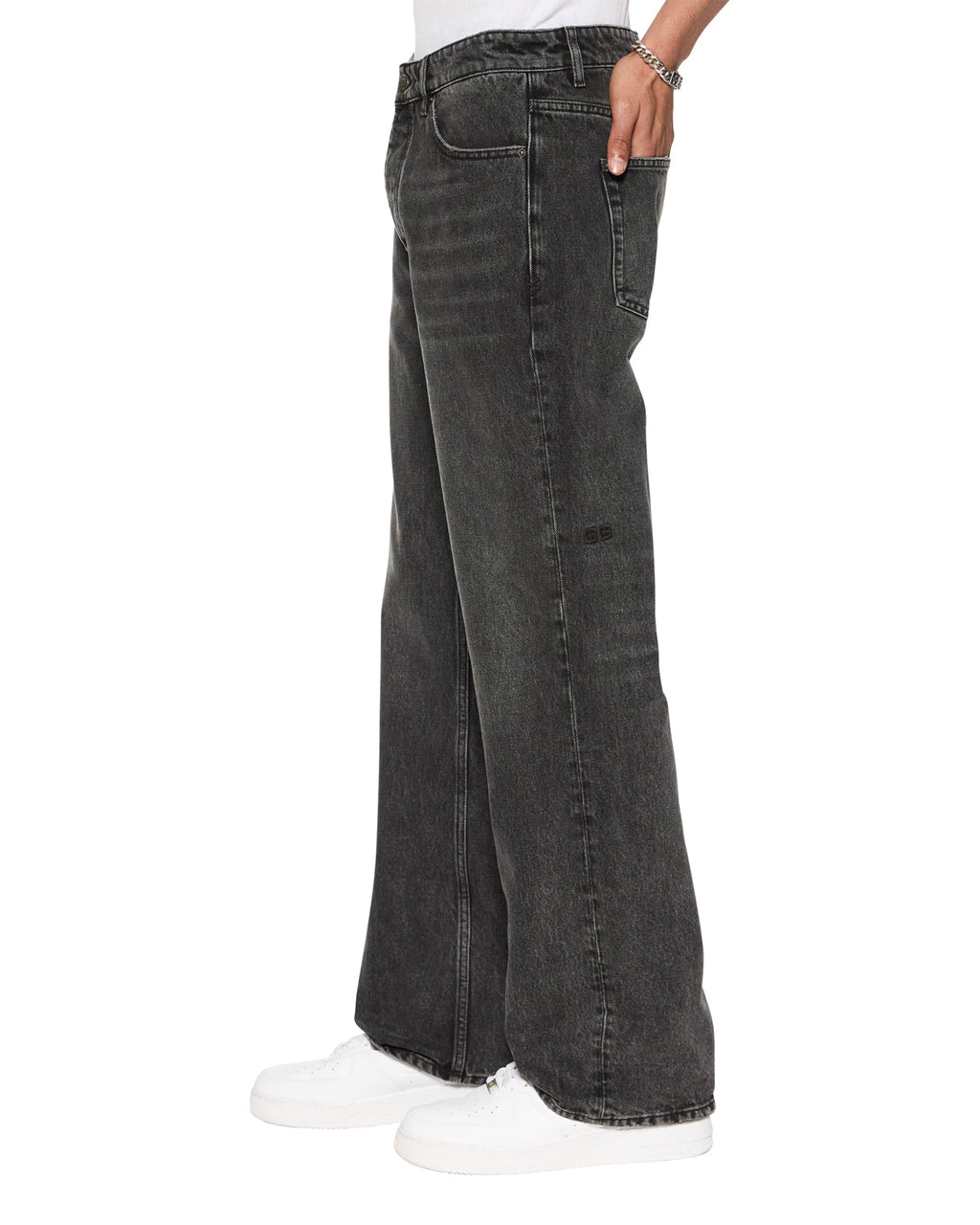 Mens Bronko Blakk Rokk Bootcut Denim Jeans - Black