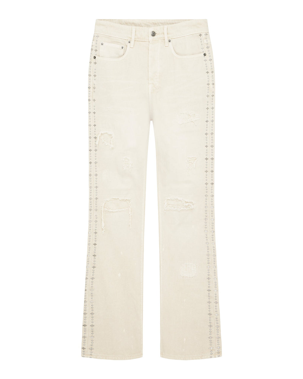 MENS BRONKO IVORY TRASHED DENIM JEANS
