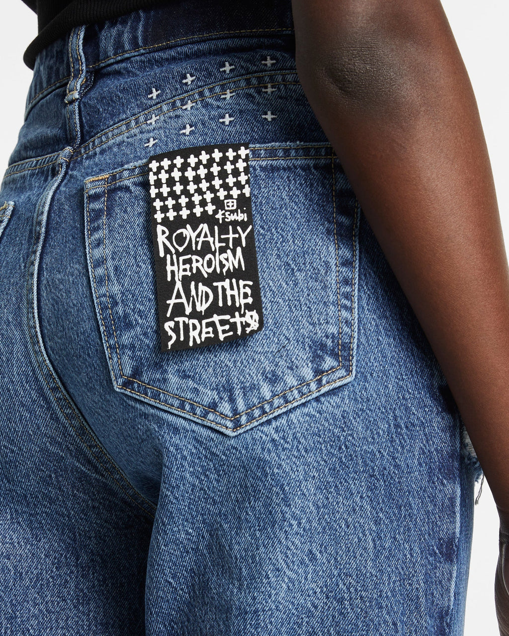 Womens Brooklyn Jean Stella Slashed Straight Denim Jeans - Denim