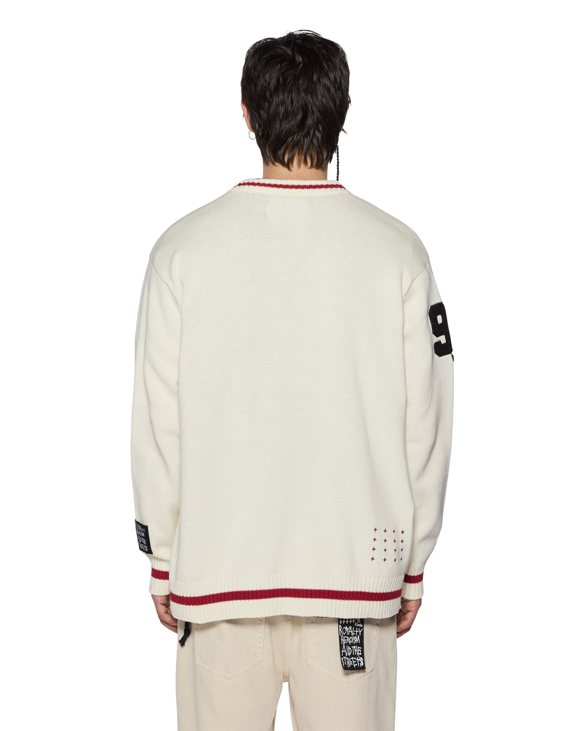 MENS PLAYOFF CARDIGAN ECRU KNITWEAR