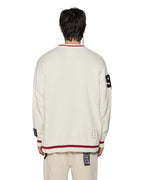 MENS PLAYOFF CARDIGAN ECRU KNITWEAR