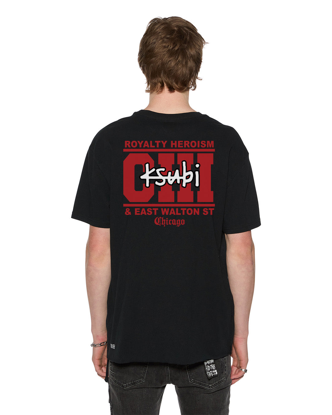MENS  CHICAGO AND THE STREETS SS BIGGIE TEE BLACK OVERSIZED TEES