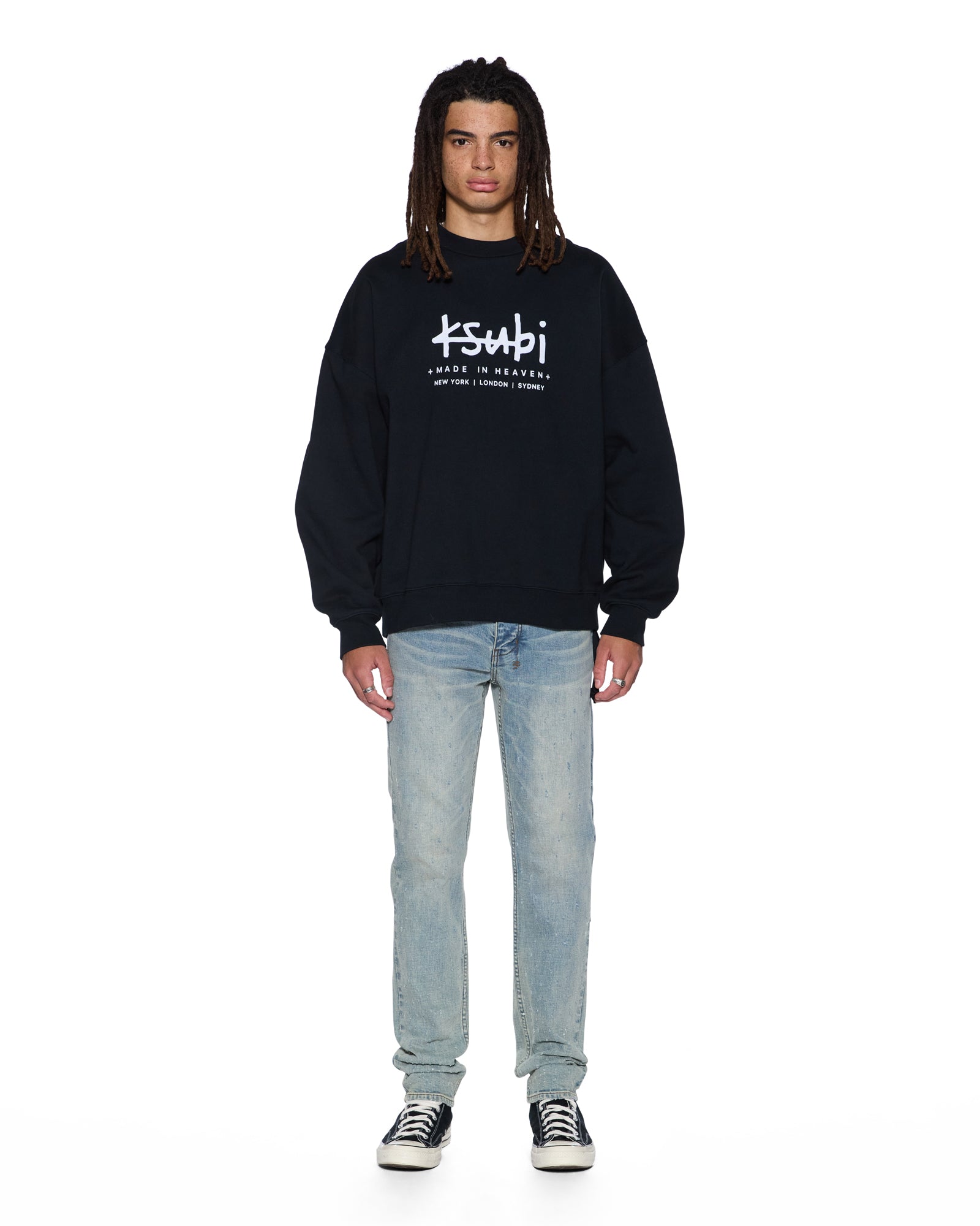 MENS HAZLOW SCATTER BLUE STRAIGHT DENIM JEANS