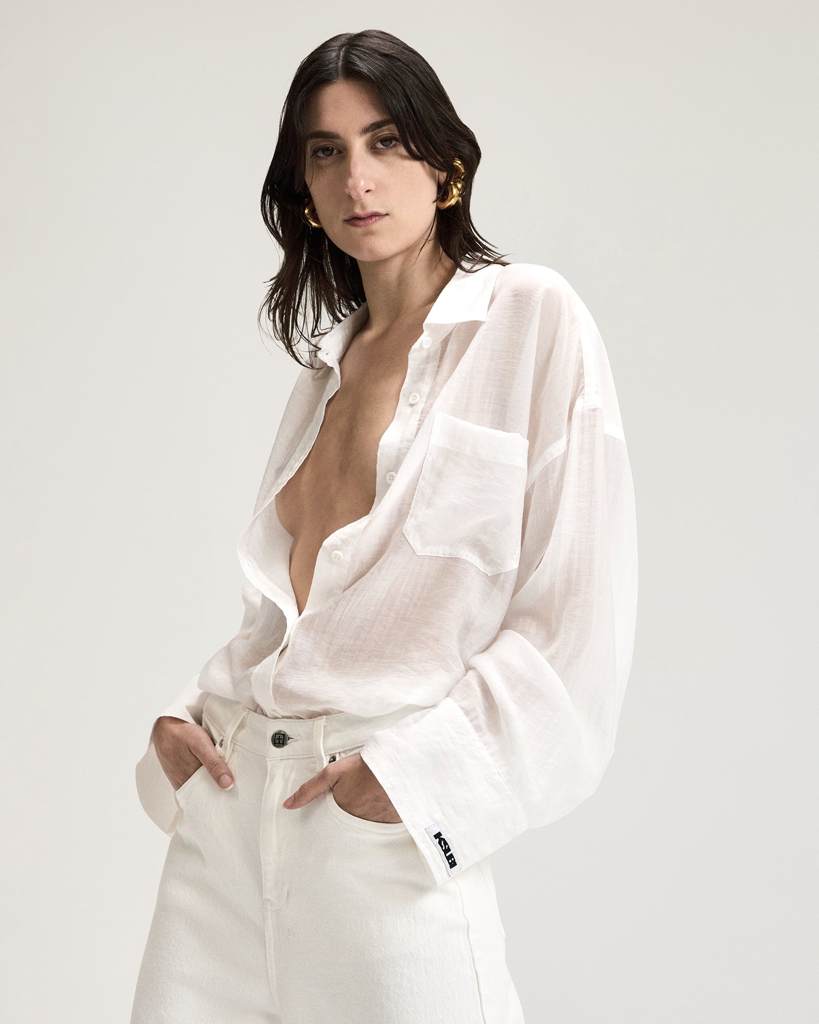 WOMENS  LABELS ASTRA LS SHIRT WHITE OVERSIZED SHIRTS