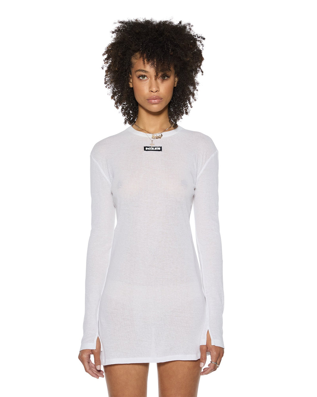 WOMENS CRAWFORD LS MINI DRESS WHITE DRESSES
