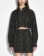 WOMENS CUTOUT SHIRT DRESS CAMO DRESSES