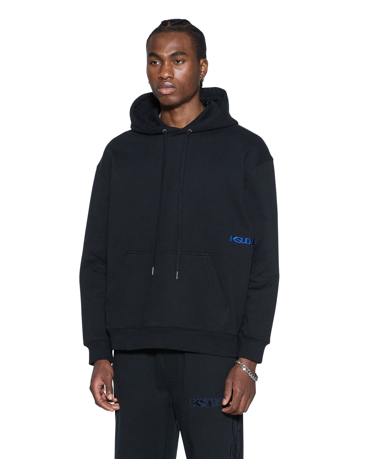 MENS 4X4 PAISE BIGGIE HOODIE COBALT BLACK FLEECE