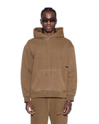 Mens 4x4 Luxe Biggie Hoodie Espresso Oversized Fleece - Brown