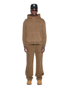 Mens 4x4 Luxe Biggie Hoodie Espresso Oversized Fleece - Brown