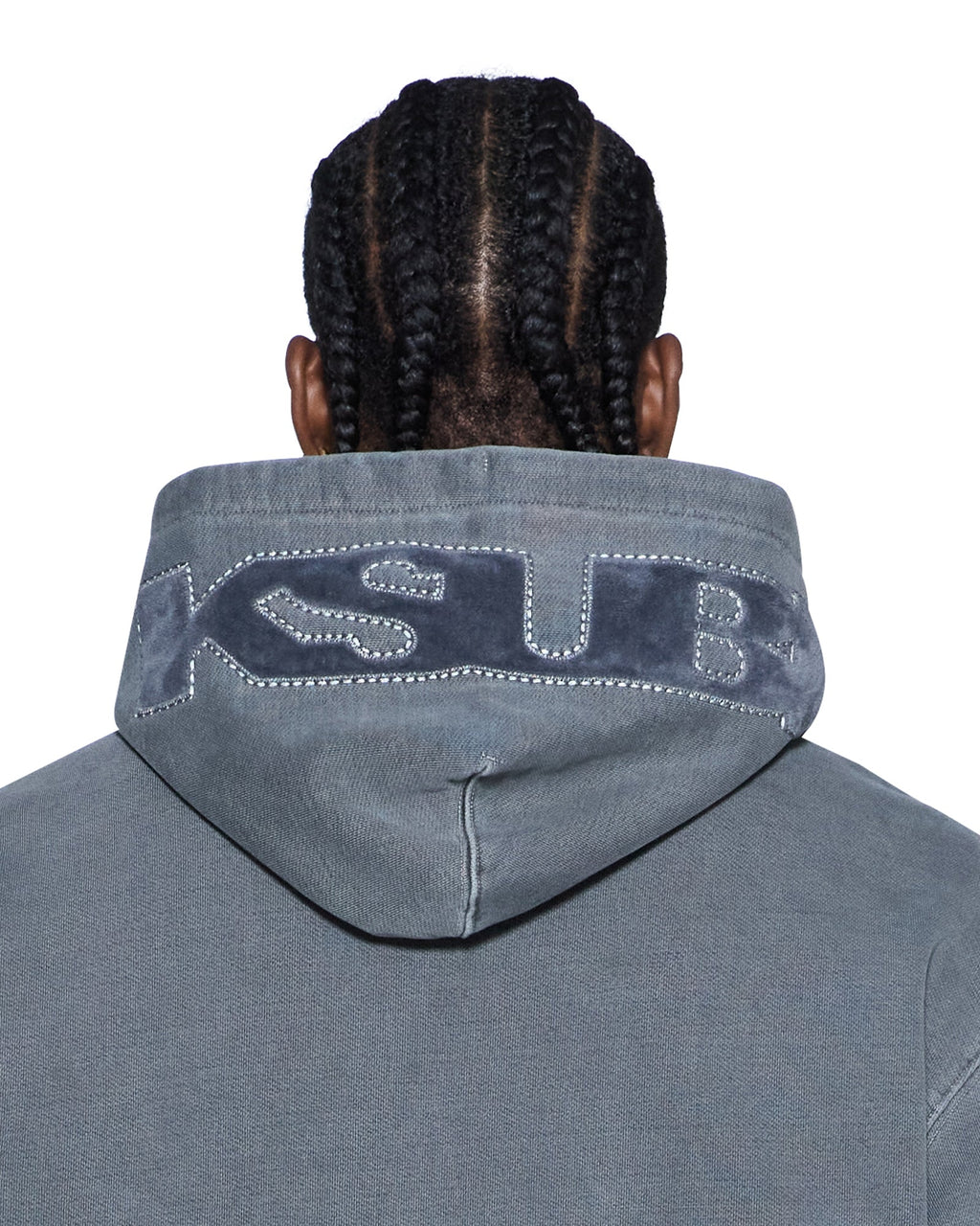 Mens 4x4 Luxe Biggie Hoodie Charcoal Oversized Fleece - Grey