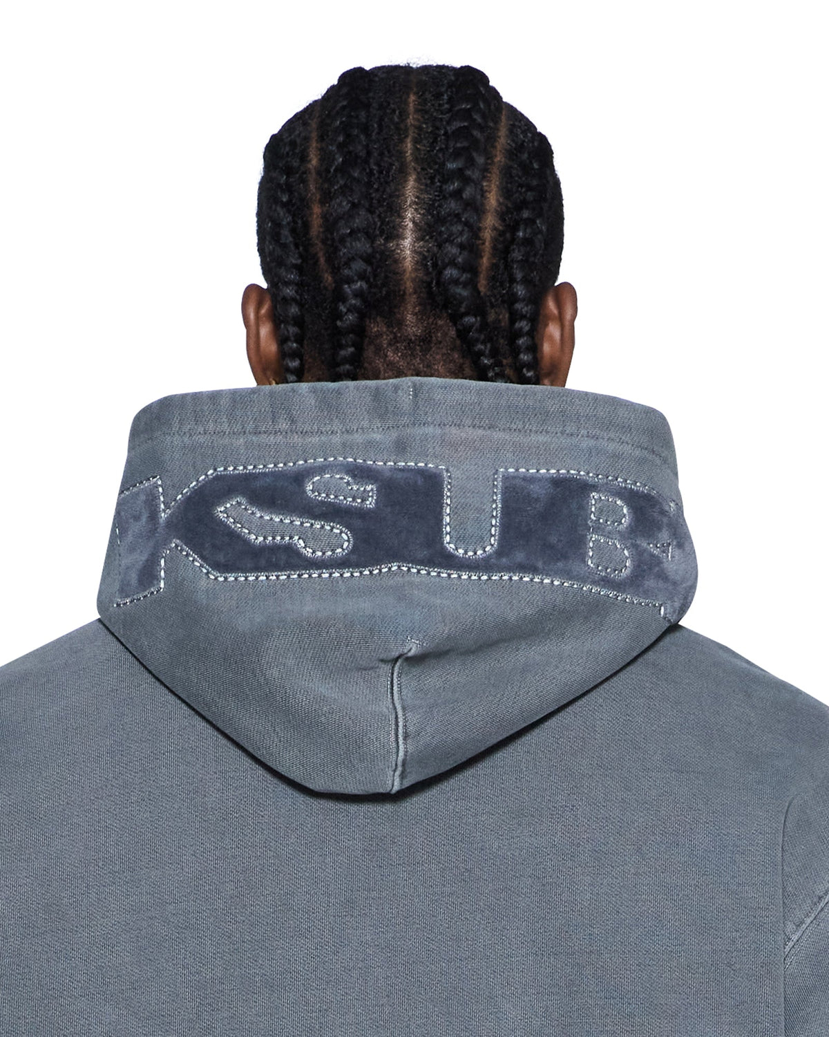 Mens 4x4 Luxe Biggie Hoodie Charcoal Oversized Fleece - Grey