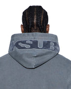 Mens 4x4 Luxe Biggie Hoodie Charcoal Oversized Fleece - Grey