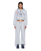 WOMENS COLLEGE ORIGIN ZIP HOODIE GREY MARLE FLEECE