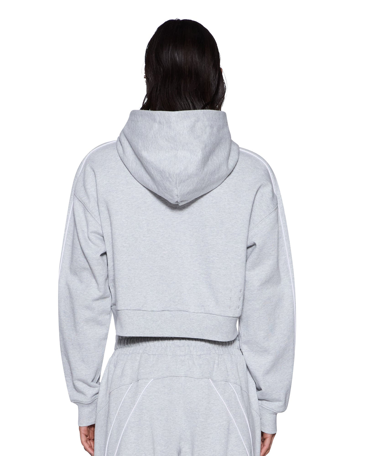 WOMENS COLLEGE ORIGIN ZIP HOODIE GREY MARLE FLEECE