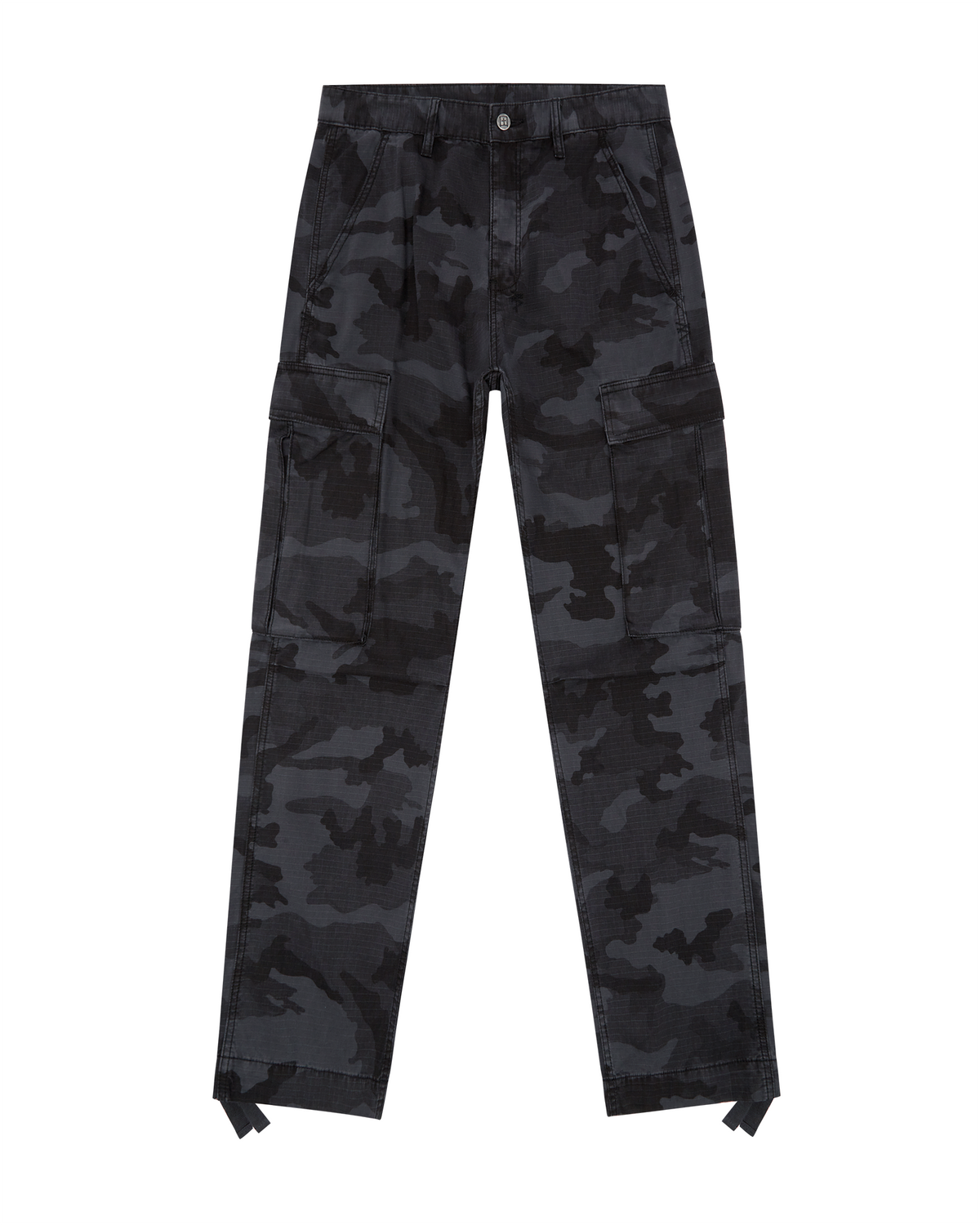 Mens Fugitive Cargo Black Camo Relaxed Pants - Black