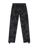 Mens Fugitive Cargo Black Camo Relaxed Pants - Black