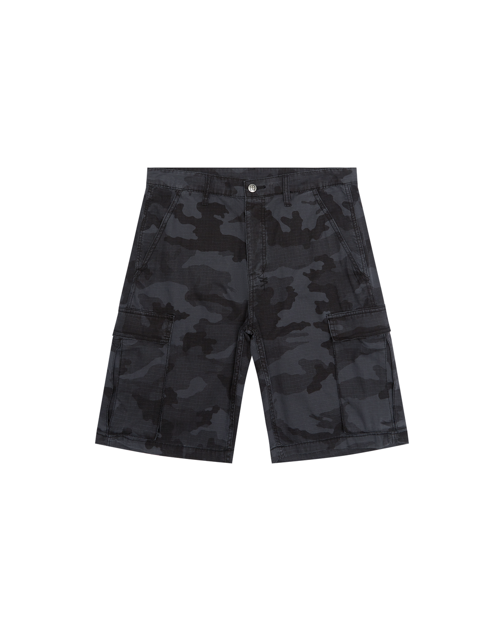 Mens Fugitive Cargo Short Black Camo Relaxed Walkshorts - Black
