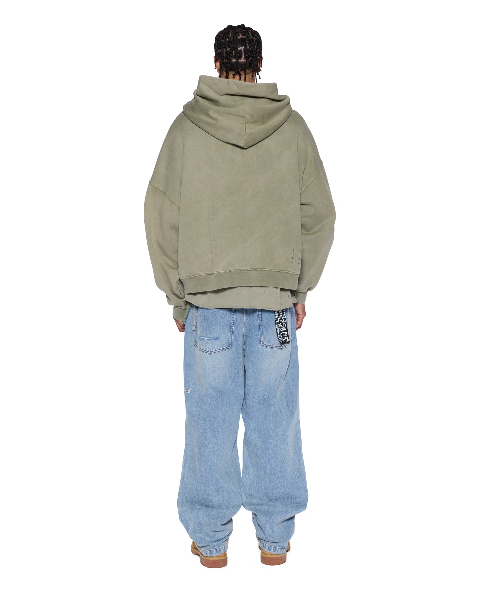 MENS  BLASTED EKCESS HOODIE OUTBACK OVERSIZED FLEECE