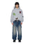 MENS  PATCHED EKCESS HOODIE GREY MARLE OVERSIZED FLEECE