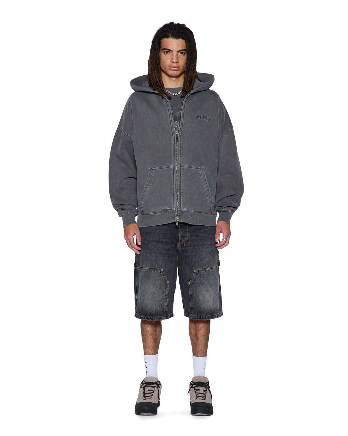 MENS SERPENT EKCESS HOODIE FADED BLACK FLEECE