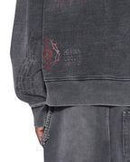 Mens Skool Halen Zip Hoodie Charcoal Fade Baggy Fleece - Grey