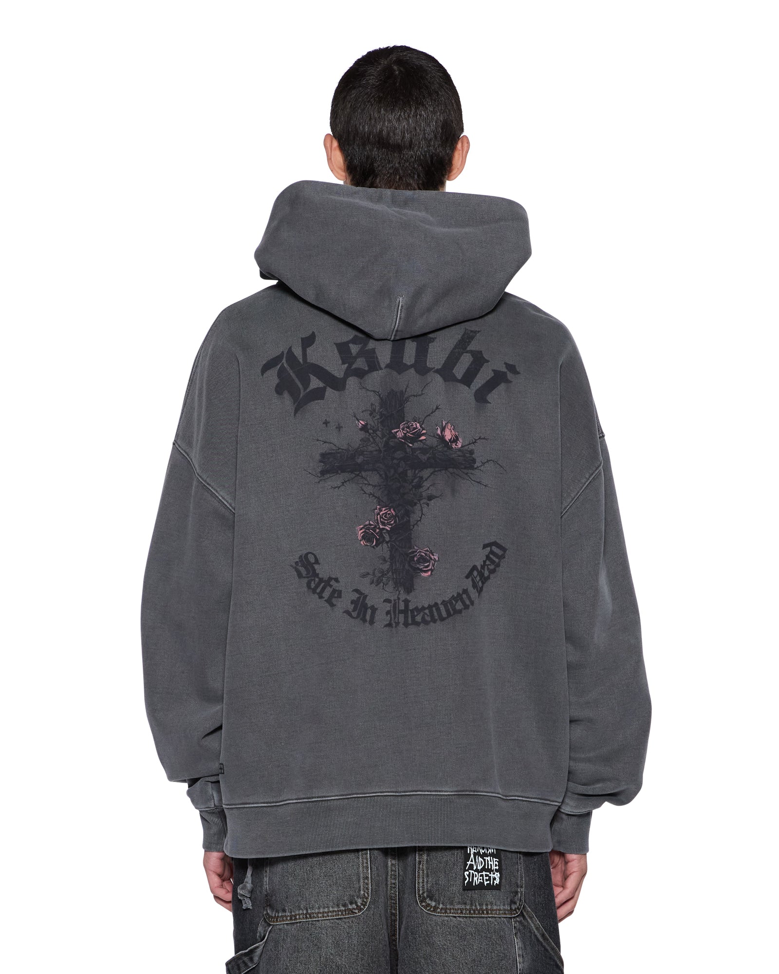 MENS THORNED EKCESS HOODIE CHARCOAL OVERSIZED FLEECE