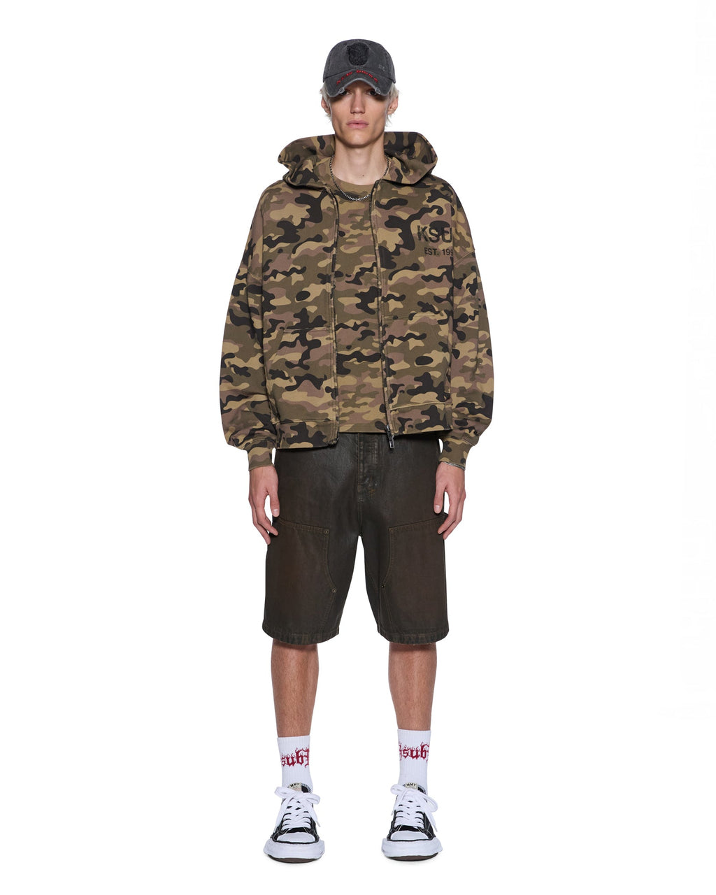 MENS ZIP THRU HALEN HOODIE CAMO FLEECE