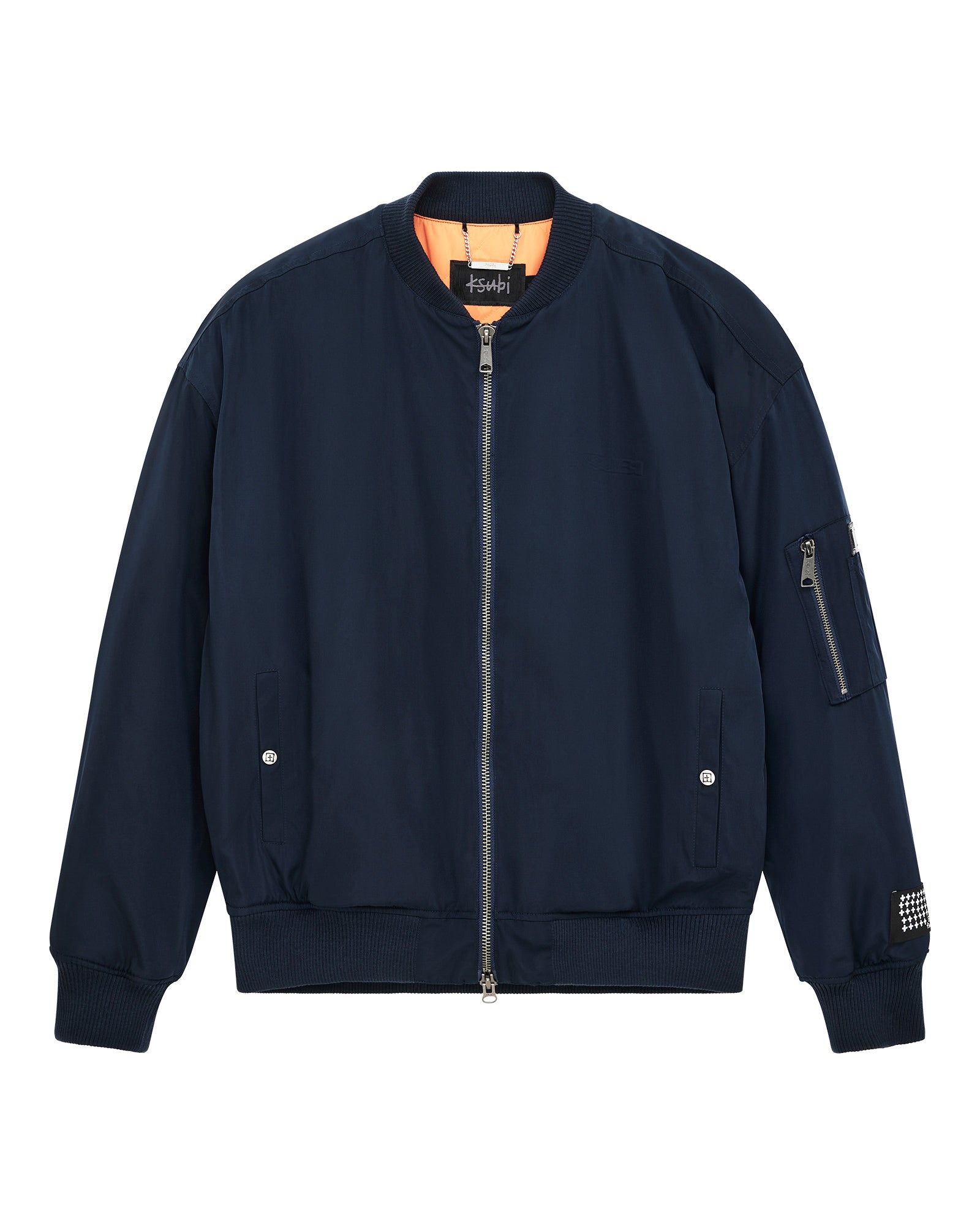 MENS  INTRUDER BOMBER JACKET NAVY OVERSIZED JACKETS