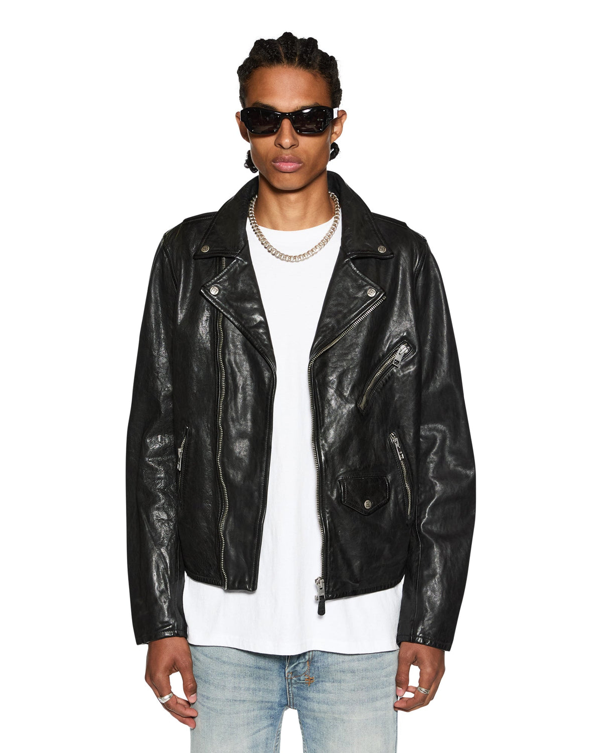 MENS CAPITOL LEATHER JACKET BLACK JACKETS