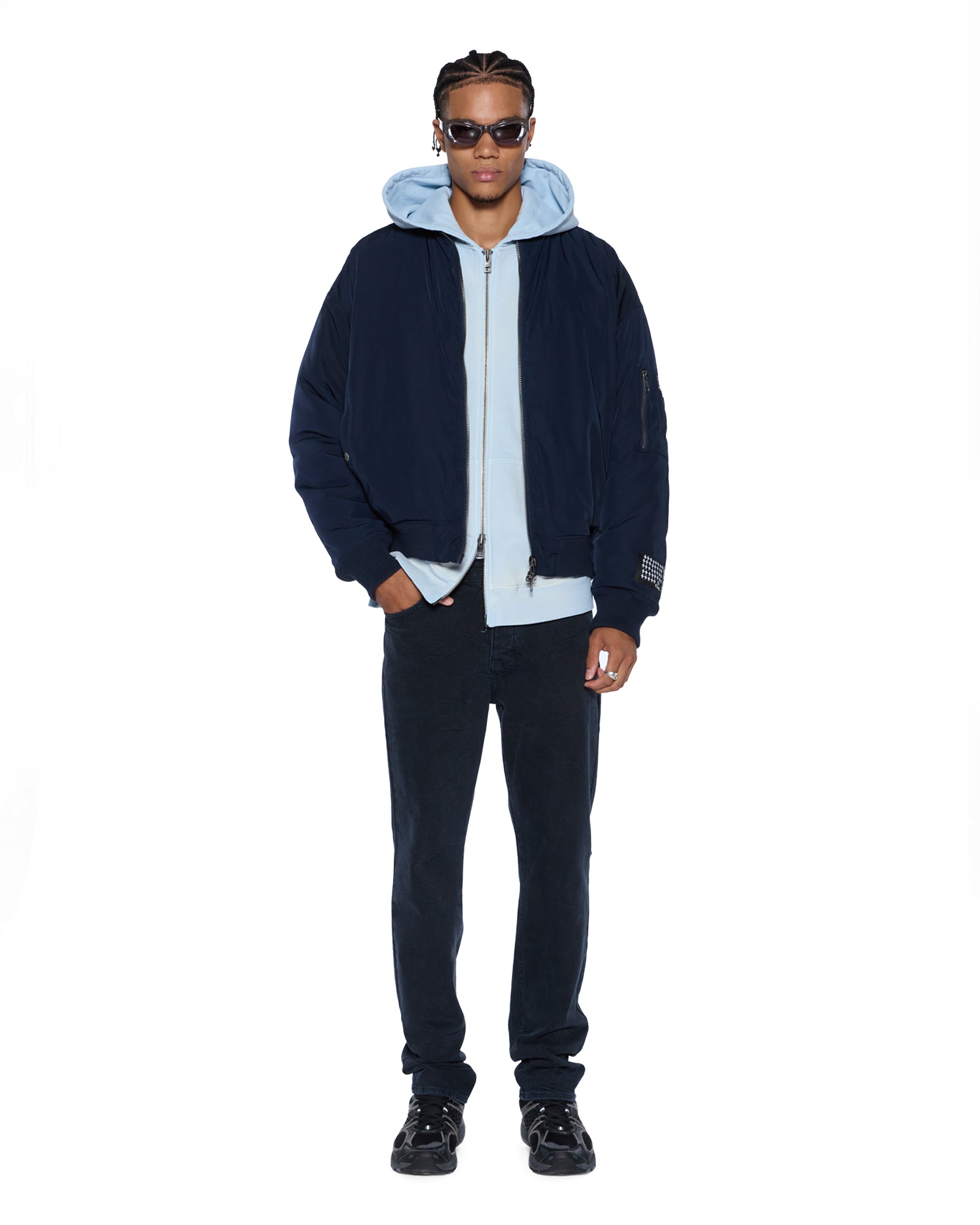 MENS INTRUDER EKCESS ZIP THRU HOOD ICE MIST OVERSIZED FLEECE